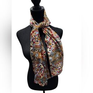 Evolve Silk - 100% Polysilk multicolor geometric abstract art fashion scarf